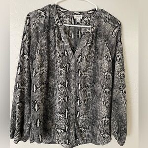 J. Crew Black and White Snakeskin Blouse